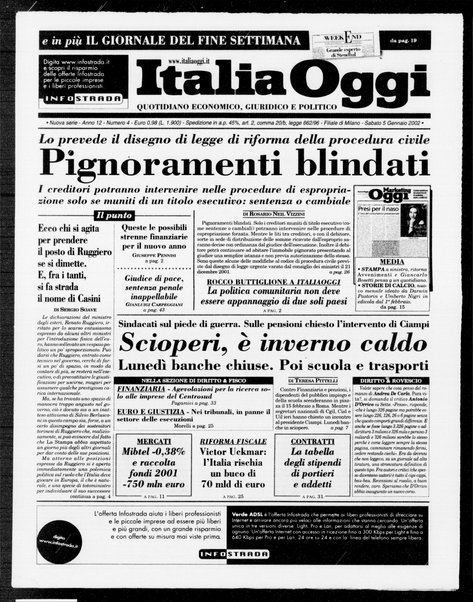 Italia oggi : quotidiano di economia finanza e politica